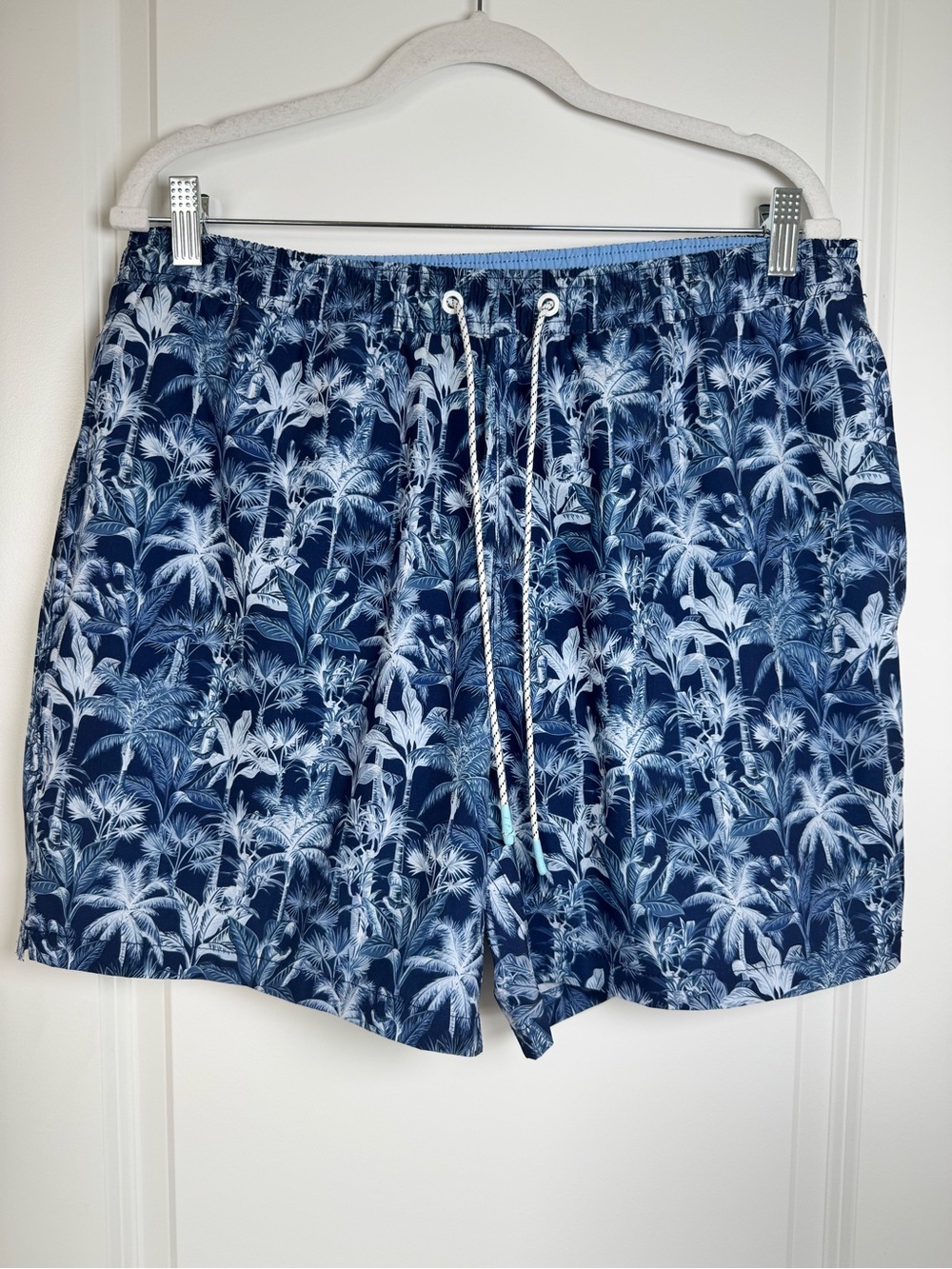 Bonobos Navy and White Tropical Palm Swim Trunks